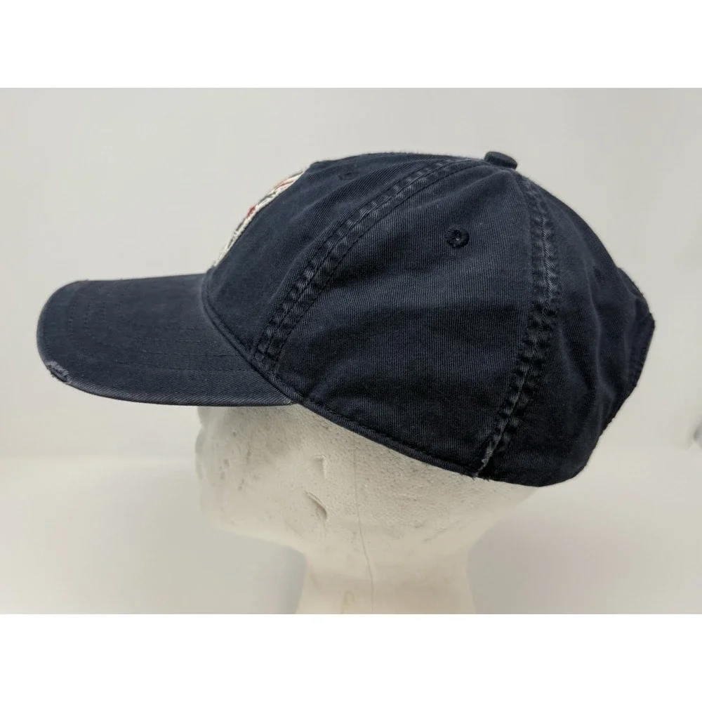 London England Flag Hat Cap Strap Back Blue Distressed One Size Adjustable‎